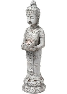 Декоративная фигурка-подсвечник Будда (серый) Bonprix