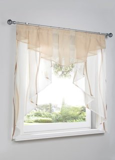 Короткая штора Вена, гофрированная тесьма (кремовый/коричневый) Bonprix
