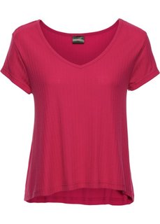 Футболка в рубчик (красный) Bonprix