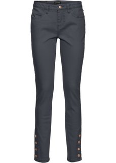 Брюки-стретч с декоративными пуговицами и длиной по щиколотку (антрацитовый «потертый») Bonprix