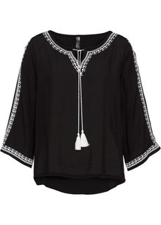 Блузка с вырезами (черный/белый) Bonprix