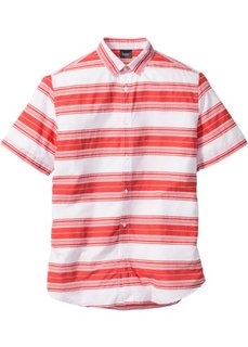 Рубашка Regular Fit в полоску (белый/омаровый в полоску) Bonprix