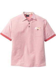 Футболка Regular Fit с воротником-поло (коралловый меланж) Bonprix