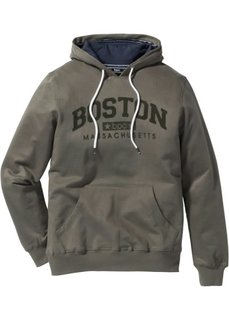 Свитшот Regular Fit с капюшоном (темно-оливковый) Bonprix