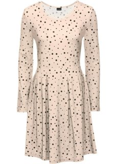 Трикотажное платье (розовый/черный в горошек) Bonprix