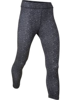 Спортивные легинсы 3/4 с узором (черный с рисунком) Bonprix