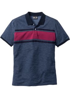 Футболка-поло Regular Fit (синий меланж) Bonprix