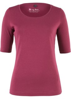 Футболка с круглым вырезом (багровый) Bonprix