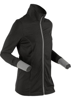 Спортивная трикотажная куртка с длинным рукавом (антрацитовый меланж) Bonprix