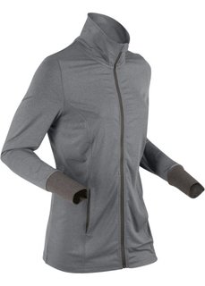 Спортивная трикотажная куртка с длинным рукавом (дымчато-серый меланж) Bonprix