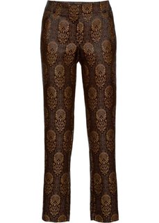 Брюки бархатного дизайна (черный/золотистый с узором) Bonprix