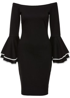 Платье с открытыми плечами (черный) Bonprix