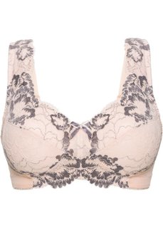 Разгрузочный бюстгальтер без косточек, чашка D (цвет пудры/антрацитовый) Bonprix