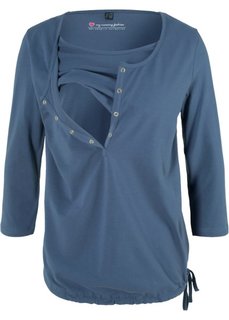 Мода для будущих мам: футболка с функцией кормления (индиго) Bonprix