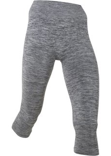 Бесшовные спортивные легинсы 3/4 (серый меланж) Bonprix