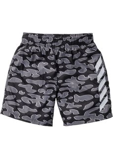 Длинные функциональные шорты Regular Fit (черный с рисунком) Bonprix