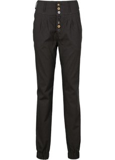 Брюки с длинной линией пуговиц (черный) Bonprix