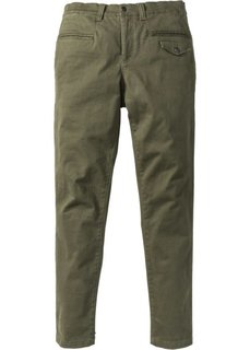 Стрейтчевые брюки Slim Fit, cредний рост (N) (темно-оливковый) Bonprix