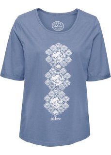 Футболка с принтом и коротким рукавом (синий матовый) Bonprix