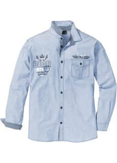 Рубашка Regular Fit с длинным рукавом (нежно-голубой меланж) Bonprix