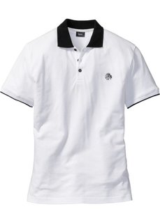 Футболка-поло Regular Fit (белый/черный) Bonprix