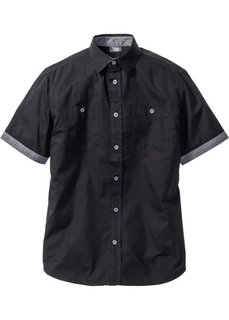 Рубашка Regular Fit с короткими рукавами (черный) Bonprix
