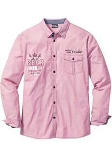 Рубашка Regular Fit с длинным рукавом (красный меланж) Bonprix