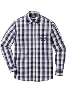 Клетчатая рубашка Regular Fit с длинным рукавом (синий/бежевый в клетку) Bonprix