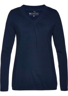 Футболка с длинным рукавом (темно-синий) Bonprix