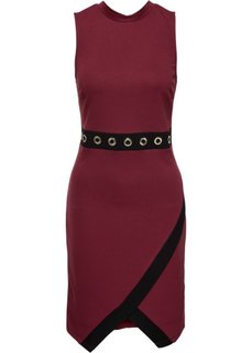 Платье с люверсами в талии (гранатовый) Bonprix