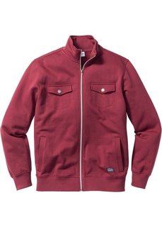 Трикотажная куртка Regular Fit с карманами (бордовый) Bonprix