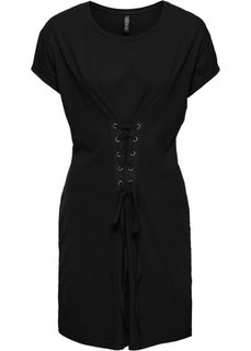 Трикотажное платье со шнуровкой (черный) Bonprix