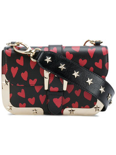 сумка на плечо с узором из сердец Red Valentino