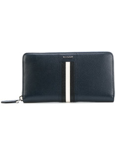 striped zip around wallet Bally