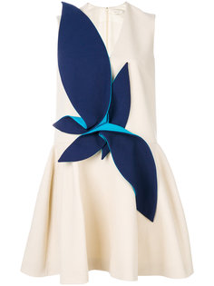 draped appliqué flared dress Delpozo