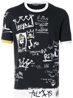 футболка с нарисованным принтом Dolce &amp; Gabbana