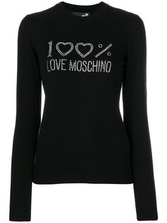 свитер с длинными рукавами и отделкой  Love Moschino