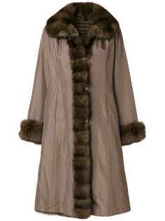 пальто с контрастной меховой отделкой  Liska