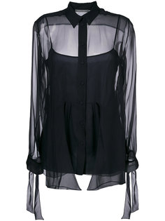 sheer sleeve tie blouse Alberta Ferretti