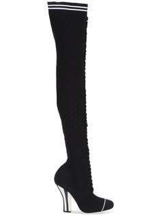 Stretch Knit Over The Knee Boots Fendi