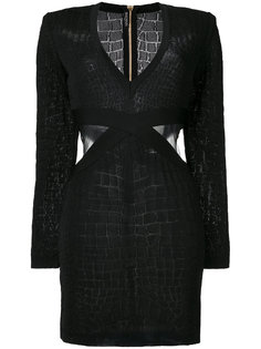 платье с вырезными деталями Balmain