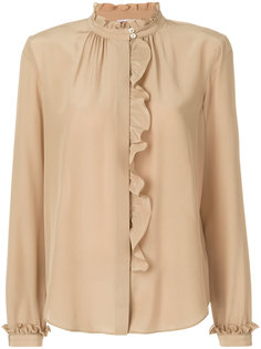 frilled detailing semi-sheer shirt Red Valentino