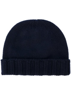 beanie with ribbed trim Drumohr