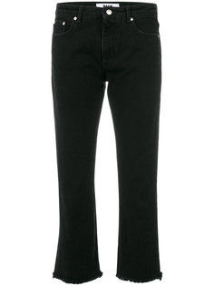 укороченные джинсы с бахромой  MSGM