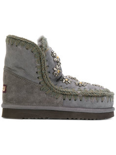 boots with crystal flower embellishment Mou