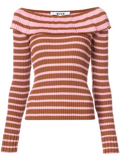 striped off shoulder jumper  MSGM