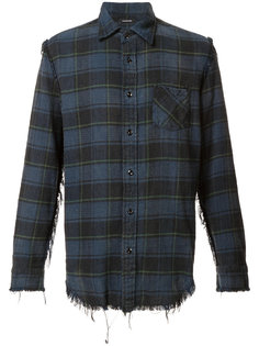 distressed plaid shirt  R13