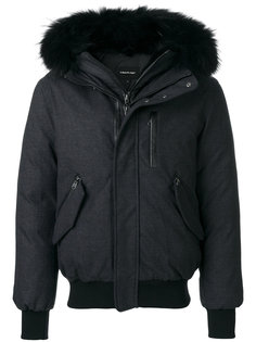 bomber jacket with raccoon fur hood Mackage
