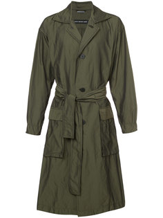 belted single breasted coat Issey Miyake
