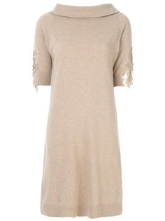 embroidered lace hem dress Blumarine